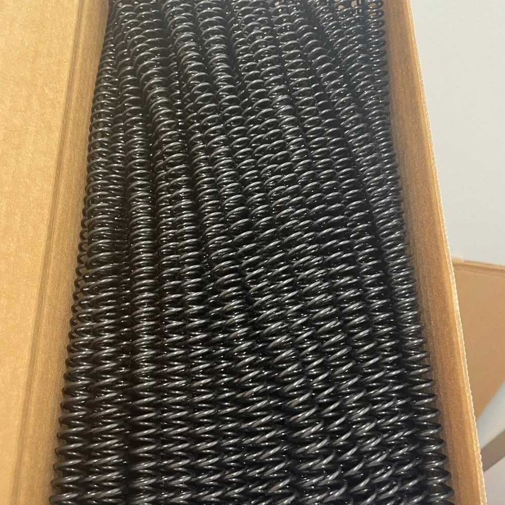 3/8” Black Spiral Coil Bindings, 12” (100 Pack)
